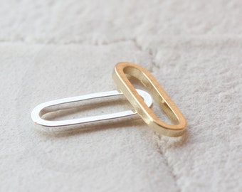 Solid Brass Cut Rectangle Ring - No Hole - Link - Connector 15x5mm (4412C-Q-43)