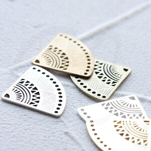 Solid Brass Fan with Multiple Holes Charm - 32x25mm (4561C)