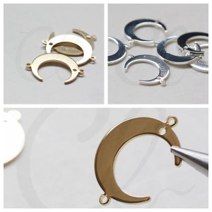 Solid Brass Moon Charm - Crescent 22x16mm (3790C-V-153)