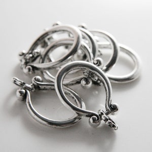 4 Pieces Oxidized Silver Tone Base Metal Fancy Findings-34x22mm (5022Y-B-318)A14