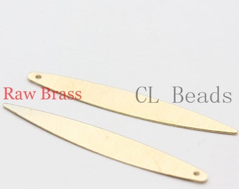 20 Pieces Raw Brass Long Oval Charm - 42x6mm (1841CX-S-108)