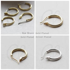 Brass Base Round Earring Finding - Earring Hook - Earring Hoop - With Steel Pin 17.4*18.7mm (3746C-V-227)