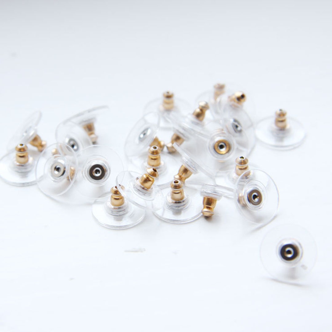 Barrel Clutch Earring Back, 2-Tone Gold and Surgical Steel (144 Pieces)