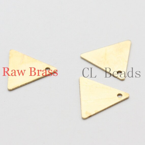 30 Pieces Raw Brass Triangle Charm 22x20.5mm 1713C