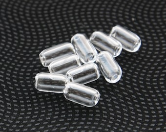 10 sztuk dmuchanych ręcznie pustych szklanych koralików - tuba - przezroczysty 5 x 10 mm (CW-17H8)