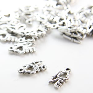 40 Pieces Oxidized Silver Base Metal Charms-Love 14x8mm (299Y-A-66)A11
