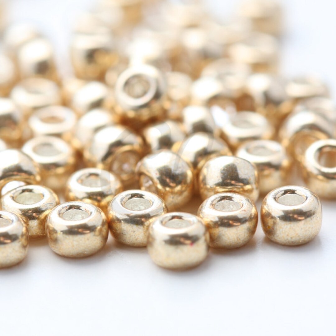 20 Grams Japanese Miyuki 6/0 Seed Bead - Gold Galvanized - 4mm