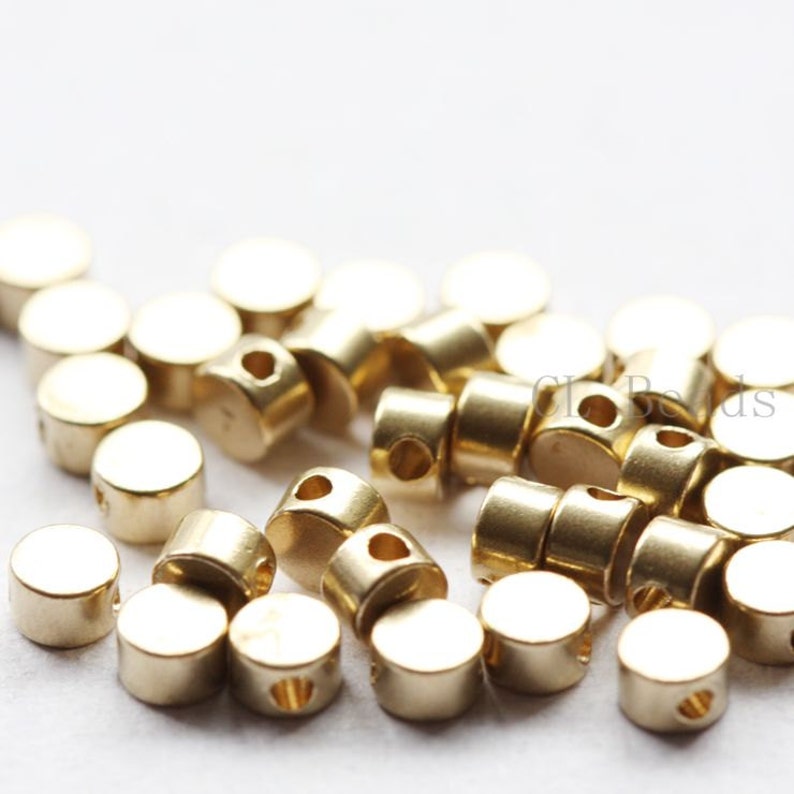 30 Pieces Raw Brass Spacers Round 4x2.5mm 493CS219 Etsy