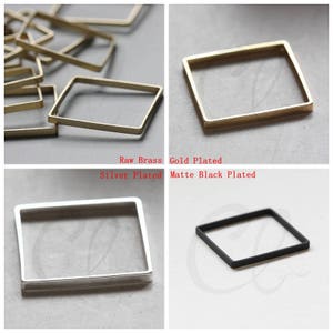 Brass Base Bead Frame - Square - No Hole 25x25x2mm (3457C)