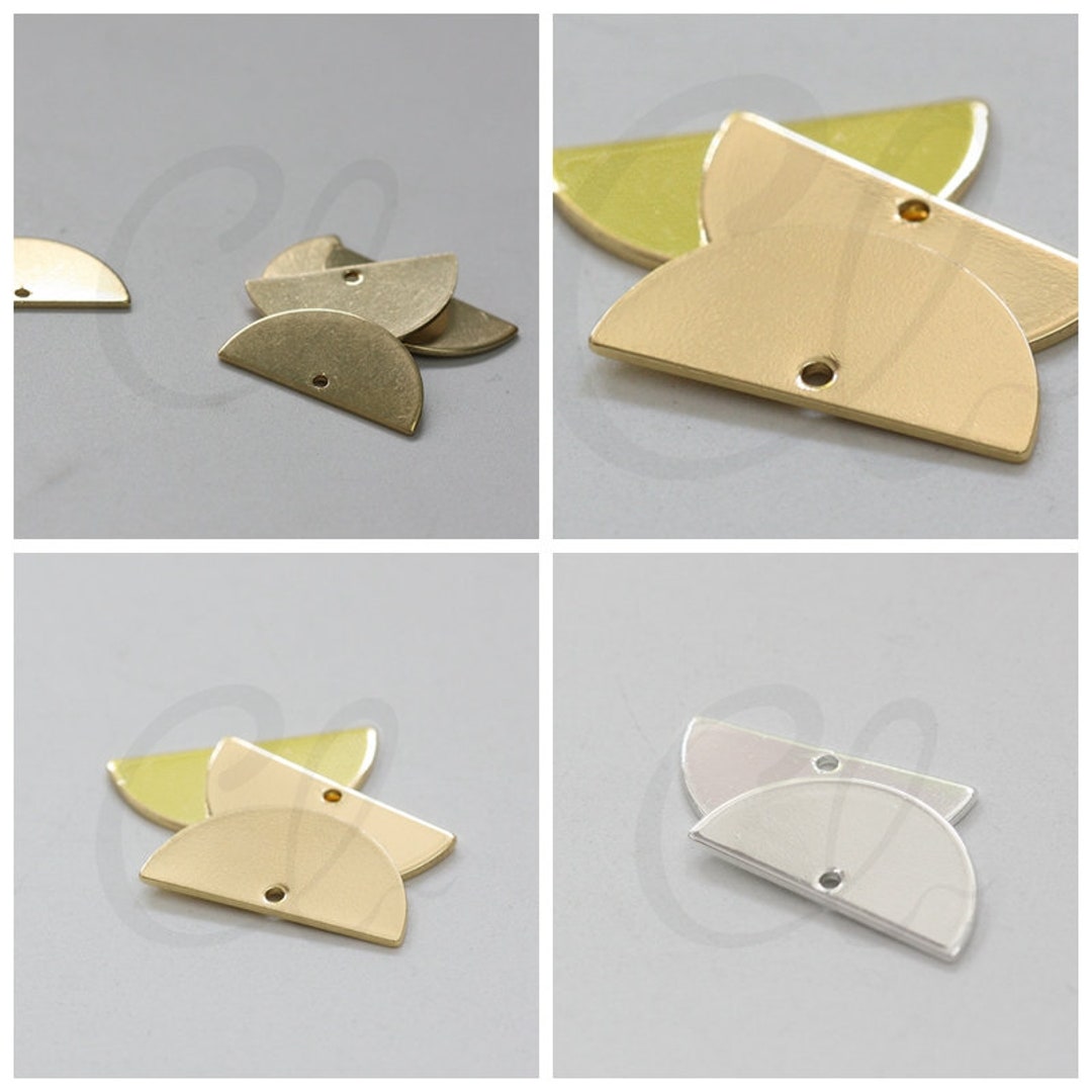 Solid Brass Moon Link - Crescent - Geometry - Half Circle