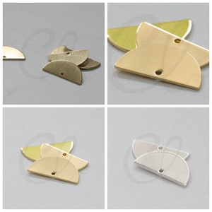 Solid Brass Moon Link - Crescent - Geometry - Half Circle 21x10.5mm (4026C-F-175)