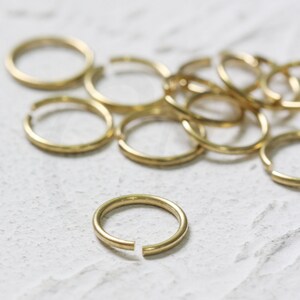 40 Pieces Raw Brass Opened Jump Rings-12x1.2mm (4200C-S-421)