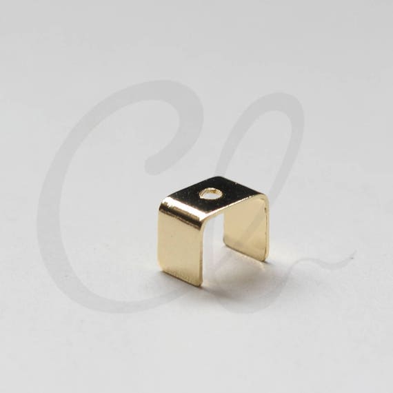 100 Pieces Raw Brass One Hole Bead Frame 3637C-V-238 Half Square 5.8x7.3mm