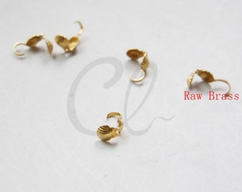 60 pezzi Di base in ottone grezzo Con base in ottone conchiglia punta per perline - 4mm (1846C-I-448)