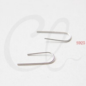 Two Pieces (One Pair) White Gold Plated on S925 Sterling Silver Earring Hooks (WG117)