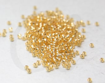 10 Grams Japanese Miyuki 11/0 Seed Beads - Gold Silver Lined - 2mm (11M1-110003-M-637)