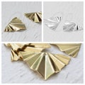 Solid Brass Waved Charm - Triangle 22x28.8mm (3972C-S-302)