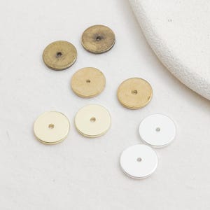 Premium Plated Solid Brass Center Hole Round Disc - 10mm (1861C)