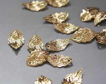 2 piezas premium chapado en oro latón base hoja encanto - 18x10mm (2007C-M-257)