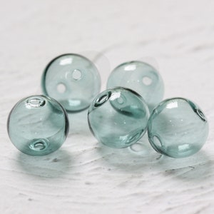4 Pieces Hand Blown Hollow Glass Beads With Regular 2 Holes 18H image 4
