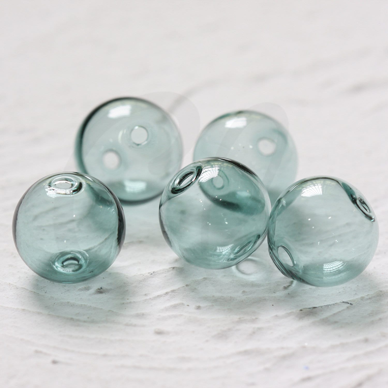 4 Pieces Hand Blown Hollow Glass Beads With Regular 2 Holes Etsy