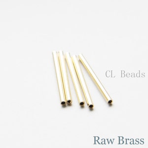 60 Pieces Raw Brass Tube 2x25mm with ID 1.4mm  (CW-1684C-T-2)