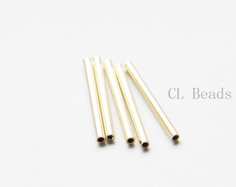 60 Pieces Raw Brass Tube 2x25mm with ID 1.4mm  (CW-1684C-T-2)