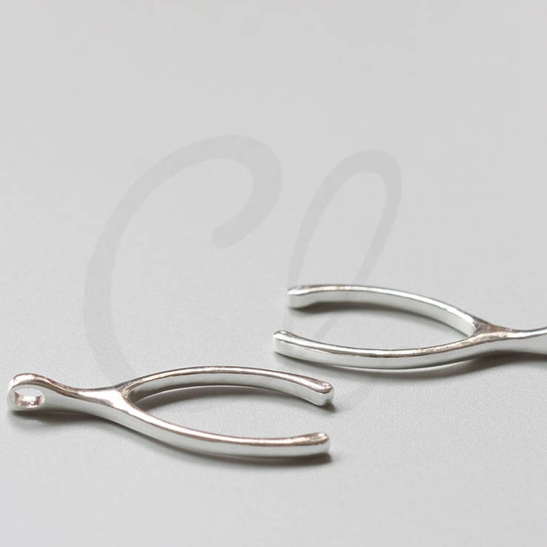 One Piece Premium Silver Plated Brass Base Charms-wish Bone One Piece Premium Silver Plated Brass Base Charms-wish Bone
