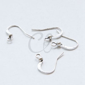 4 Pieces Oxidized Silver Plated Brass Base Earring Hooks with Ball - Shepherd Hook Ear Wires -17x17mm (1829C)