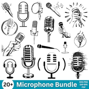 Microphone Svg, Microphone Clipart, Svg files for cricut, Microphone Cut Files, Microphone Cricut, Floral Microphone, Digital download