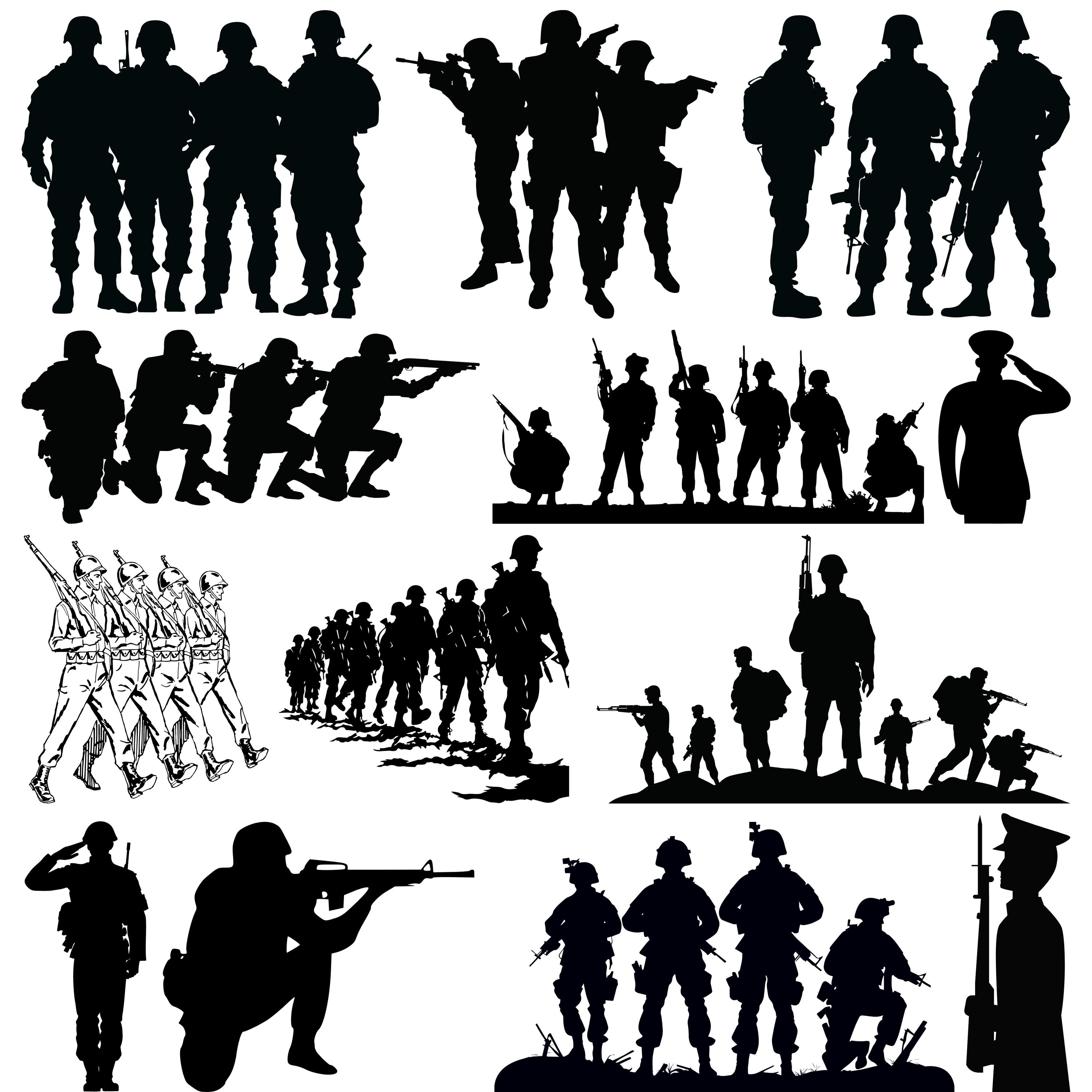 Army Unit SVG Bundle, oldier vector, Soldier clipart, Army svg, Military svg, Army Silhouette, US Army Svg, Soldiers Cut Files For Circut,