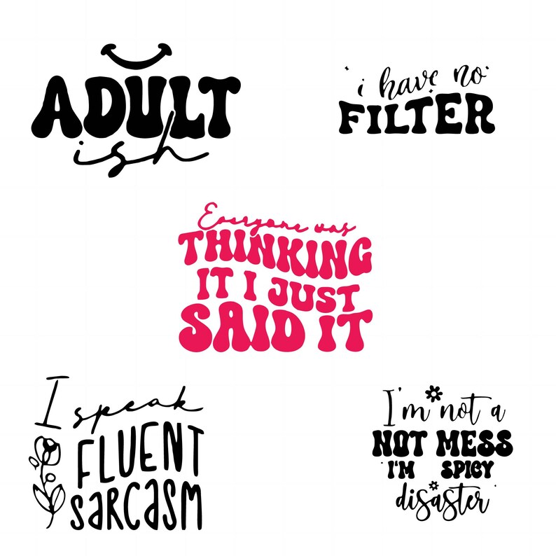 Sarcasm Svg Bundle, Sarcasm Clipart For Cricut, Sarcasm Silhouette, Sarcasm Quotes Vector, T-Shirt Designs, Sarcasm Cut Files. image 5
