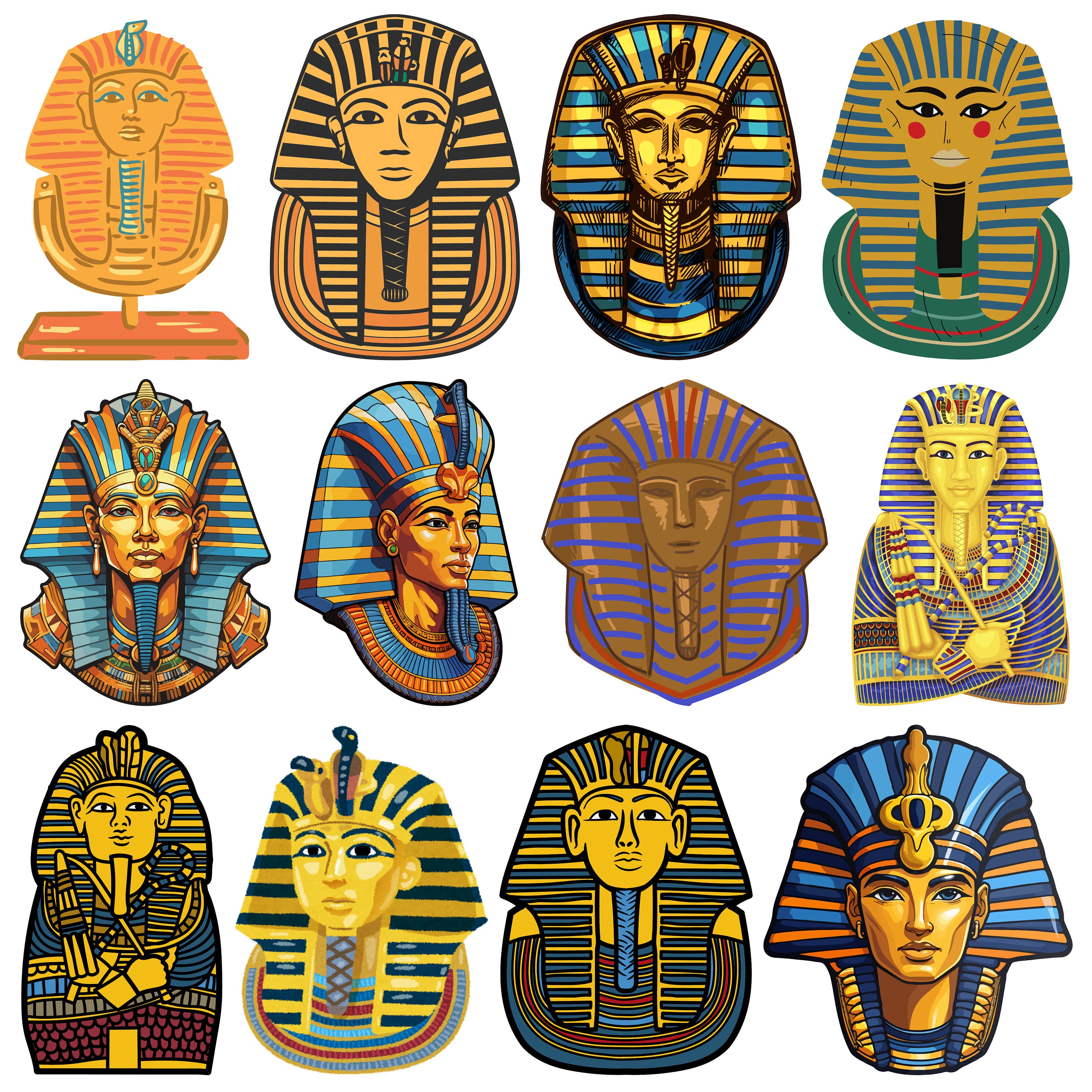 Pharaoh King of Egypt Svg, Ramses Tut Tutankhamun Eps, Egyptian Svg ...