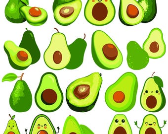 Cute Avocado Svg,clipart set of avocados,happy avocado,avocado clipart,Avocado vector graphics,Avacado circuit,Avacado png