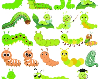 Caterpillar SVG-bundel, Caterpillar eps, Caterpillar vector, Caterpillar clipart, Caterpillar overzicht, rups silhouet,