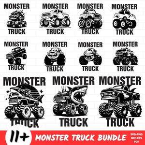 Monster Truck Svg Bundle, Monster Truck Png, Monster Truck Svg Files, Monster Truck Clipart, Cut File For Cricut, Instant Download, PNG