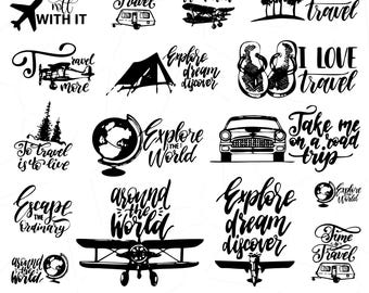 Paquete de SVG con frases de viajes, SVG de viajes, SVG de viajes divertidos, clipart de viajes, SVG de vacaciones, SVG de avión, archivos SVG para Cricut
