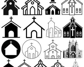 Church SVG, Church Cricut, Church Silhouette, Church Cut File, Religious Svg, Religion Svg, Bible Clipart, Instant Download, Png, Vector