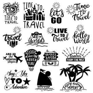 Travel svg Bundle, Funny travel Clipart, Traveling Vector, Vacation Decal, Adventure Cut Files, Travel Silhouette.
