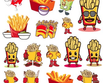 Pommes frites svg-paket, pommes frites clipart, matvektor, pommes frites dekal, pommes frites klippfiler, pommes frites siluett.