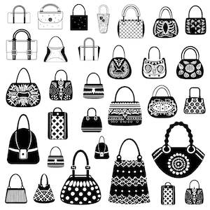 Paquete de Svg de bolso, Clipart de bolso para Cricut, Silueta de bolso, Vector de bolso, Diseños de bolso, Archivos de corte de bolso.