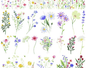 Wildflowers svg bundle, Split monogram svg, Bouquet SVG, Floral svg, Wildflower Clipart,Wildflower Cut file, Birth flowers  files for cricut