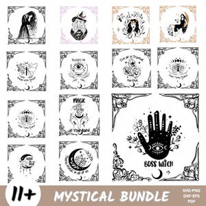 Mystische svg, witchy svg bündel, himmlische svg für Cricut, boho svg, Tarot svg, Cricut designs, Silhouette, Instant Download, PNG