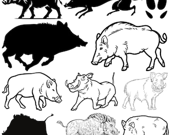 Boar SVG, Boar Head Cricut, Wild Boar Svg, Hunting Svg, Razorback Svg, Boar Silhouette, Hunting Cut File, Wild Boar Clipart,Boar png