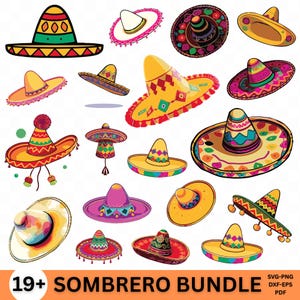 Sombrero SVG Bundle, Sombrero Clipart, Svg files for cricut, Fiesta svg, Sombrero Silhouette, Sombrero Cut File Cricut, Mexican Hat SVG