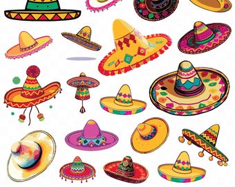 Sombrero SVG Bundle, Sombrero Clipart, Svg files for cricut, Fiesta svg, Sombrero Silhouette, Sombrero Cut File Cricut, Mexican Hat SVG