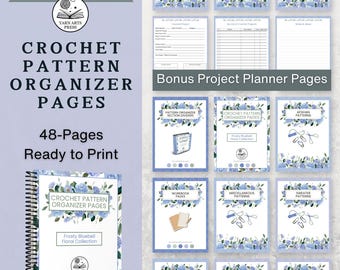 Crochet Pattern Organizer Printable, Section Dividers, Project Planner (PDF Download)