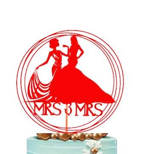 Custom Lesbian Wedding Cake Topper: Glitter Anniversary Decoration