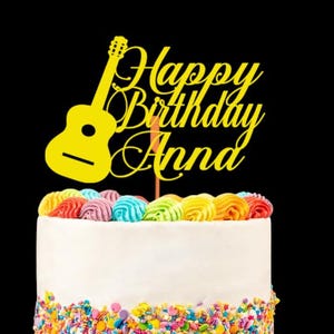 Guitarist Cake Topper Birthday,Musician Birthday Guitar Cake Topper,Rockstar Birthday Topper, Rock And Roll Cake Topper, Cakes Toppers