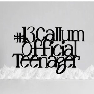 カスタム13歳の公式ティーンエイジャー向けパーソナライズハッピー13歳の誕生日ケーキトッパー男の子女の子ティーン誕生日ギフトケーキアートデコレーションハッシュタグ13